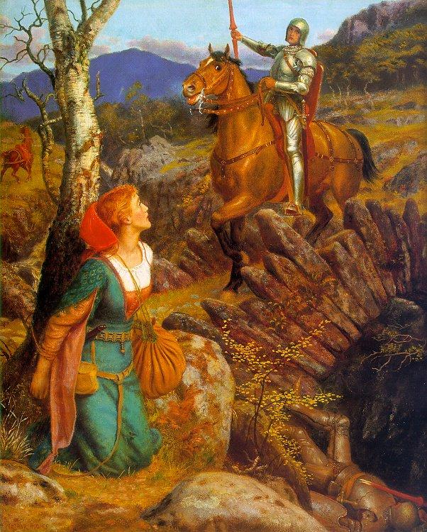 Arthur Hughes Gareth Helps Lyonors and Overthrows the Red Knight Sweden oil painting art